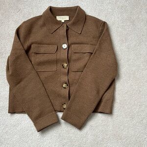 Sezane - Betty Merino Cardigan in Hazelnut